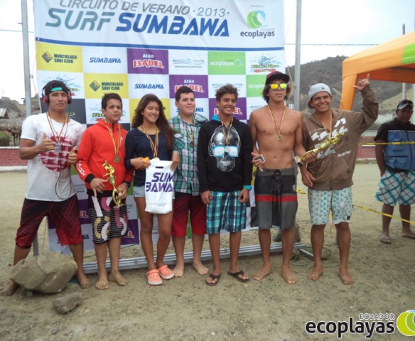 Ganadores de la 5ta fecha del circuito de verano “Surf Sumbawa 2013”.