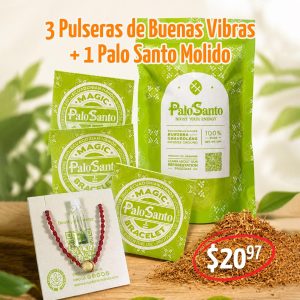 pulseras buenas vibras de palo santo